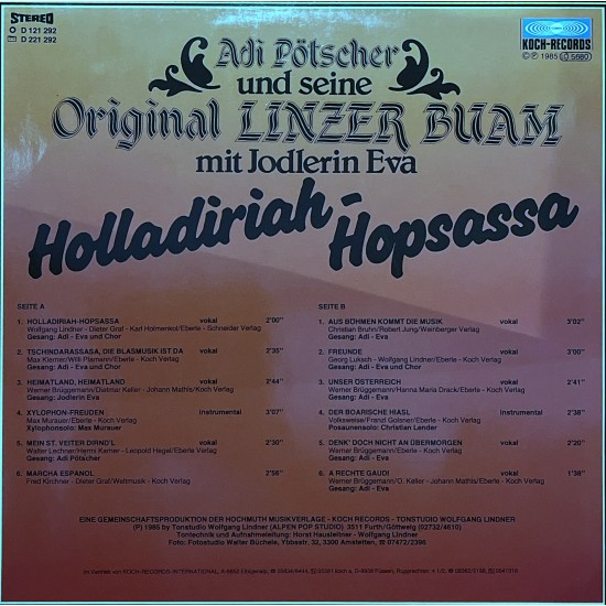 Adi Pötscher Und Seine Linzer Buam Mit Jodlerin Eva – Holladiriah-Hopsassa