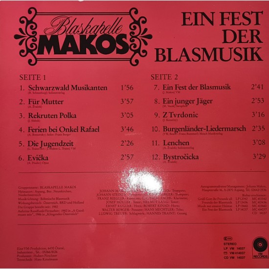 Blaskapelle Makos ‎– Ein Fest Der Blasmusik