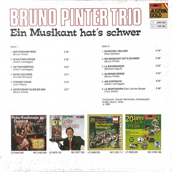 Bruno Pinter Trio - Ein musikant hat's schwer