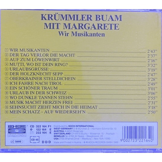 CD - Krümmler Buam Mit Margarete – Wir Musikanten