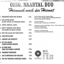 CD - Original Naabtal Duo – Heimweh Nach Der Heimat