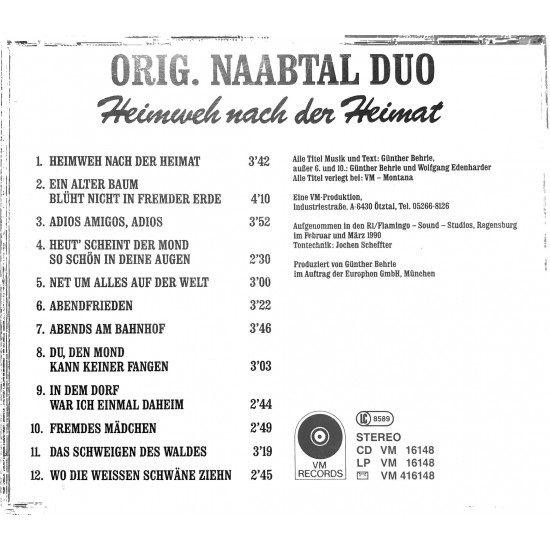 CD - Original Naabtal Duo – Heimweh Nach Der Heimat