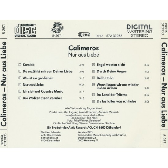 CD - Calimeros – Nur Aus Liebe