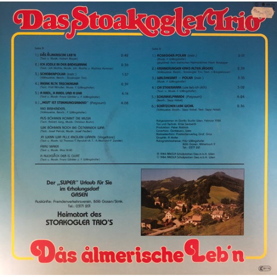 Das Stoakogler Trio – Das Almerische Leb'n Das Stoakogler Trio – Das Almerische Leb'n
