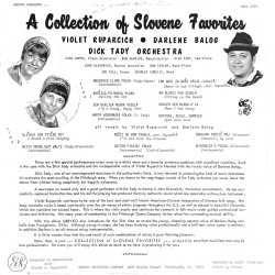 Dick Tady Orchestra – A Collection Of Slovene Favorites With Violet Ruparcich - Darlene Balog