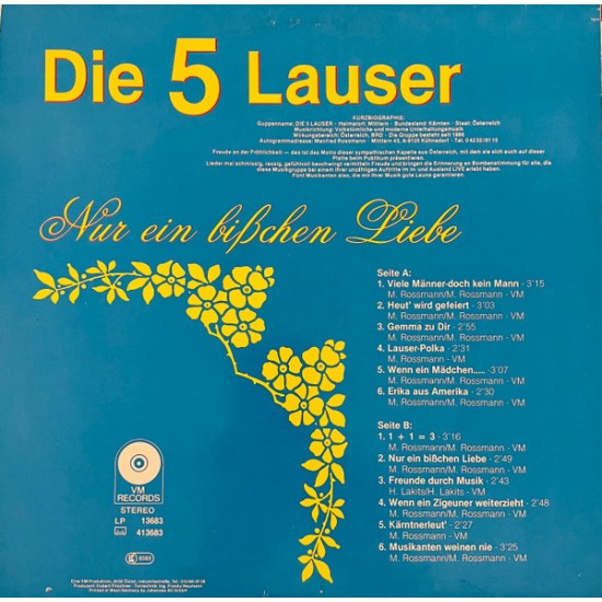 Die 5 Lauser ‎– Nur Ein Bißchen Liebe