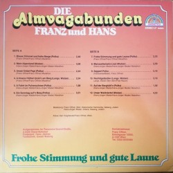 Die Almvagabunden Franz Und Hans ‎– Frohe Stimmung Und Gute Laune