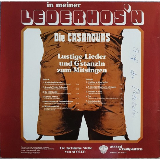 Die Casanovas ‎– In Meiner Lederhos'n