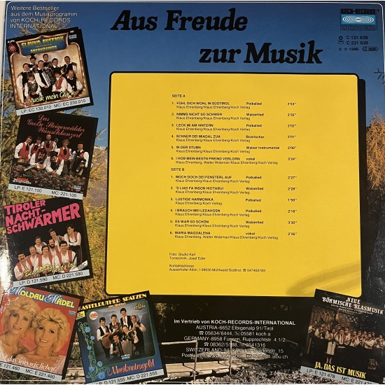 Die Drei Tiroler Aus Südtirol ‎– Aus Freude Zur Musik