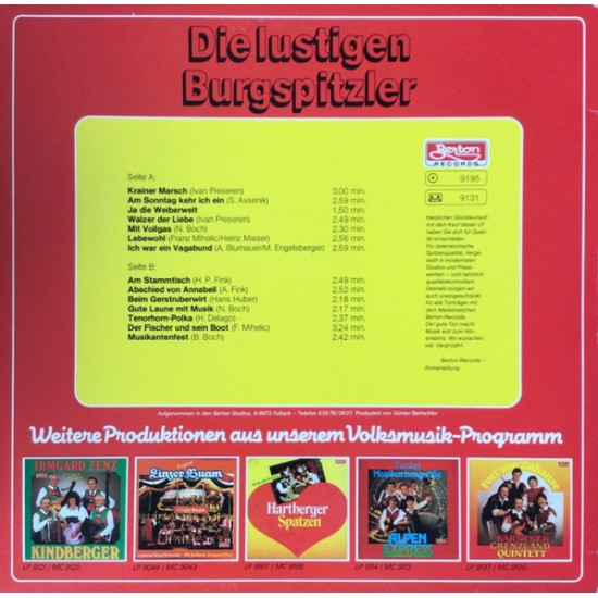 Die Lustigen Burgspitzler – Am Stammtisch Die Lustigen Burgspitzler – Am Stammtisch