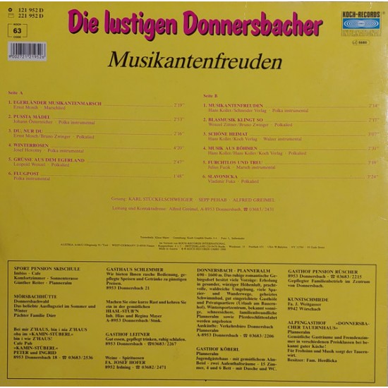 Die Lustigen Donnersbacher – Musikanten Freuden