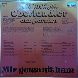 Die Lustigen Oberlandler Aus Kärnten – Mir Gema Nit Ham