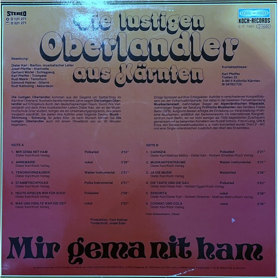 Die Lustigen Oberlandler Aus Kärnten – Mir Gema Nit Ham