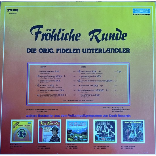 Die Orig. Fidelen Unterlander - Fröhliche Runde