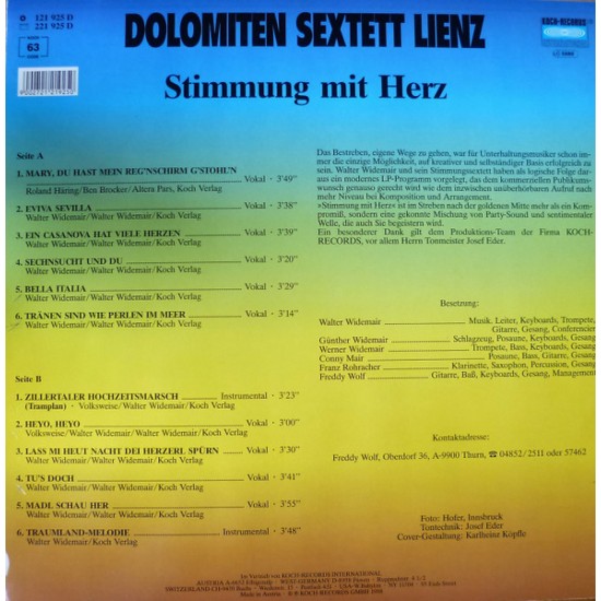 Dolomiten Sextett Lienz – Stimmung Mit Herz
