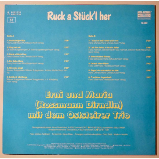 Erni Und Maria Mit Dem Oststeirer Trio ‎– Ruck A Stück'l Her