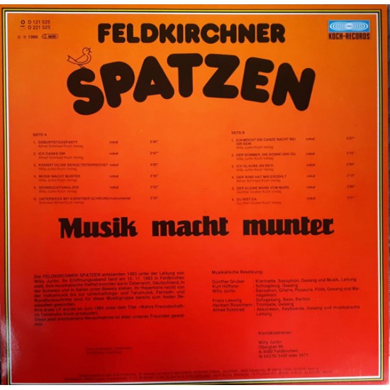 Feldkirchner Spatzen Aus Kärnten ‎– Musik Macht Munter