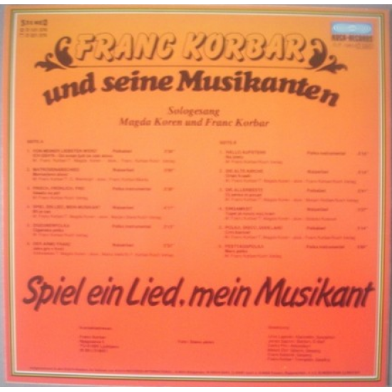 Franc Korbar Und Seine Musikanten – Spiel Ein Lied, Mein Musikant