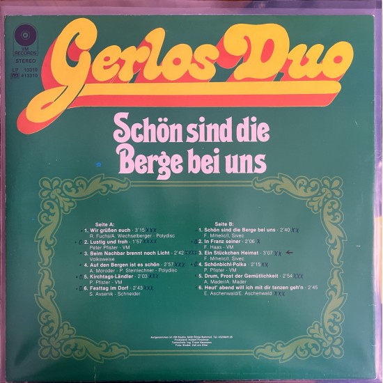 Gerlos Duo ‎– Schön Sind Die Berge Bei Uns