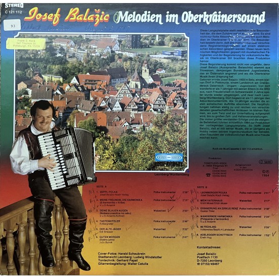 Josef Balažic ‎– Melodien Im Oberkrainersound