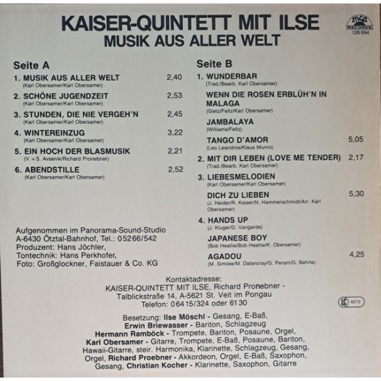 Kaiser Quintett mit Ilse ‎– Musik aus aller Welt