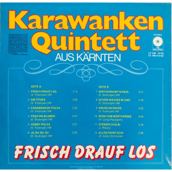 Karawanken Quintett ‎– Frisch Drauf Los