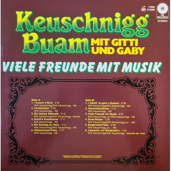 Keuschnigg Buam Mit Gitti, Gaby ‎– Viele Freunde Mit Musik