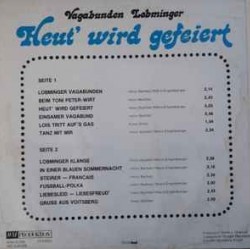 Lobminger Vagabunden ‎– Heut' Wird Gefeiert