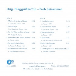 Lp RR 001  Orig. Burggräfler Trio - Froh beisammen