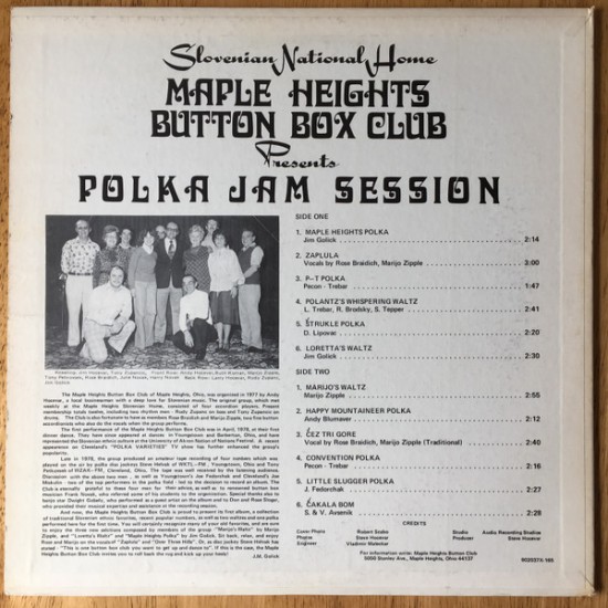 Maple Heights Button Box Club ‎– Polka Jam Session