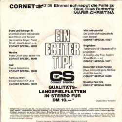 Marie-Christina ‎– Einmal Schnappt Die Falle Zu - Blue, Blue Butterfly