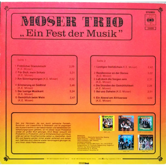 Moser Trio ‎– Ein Fest Der Musik