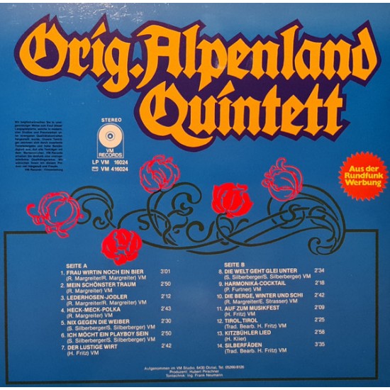 Orig. Alpenland Quintett ‎– Orig. Alpenland Quintett