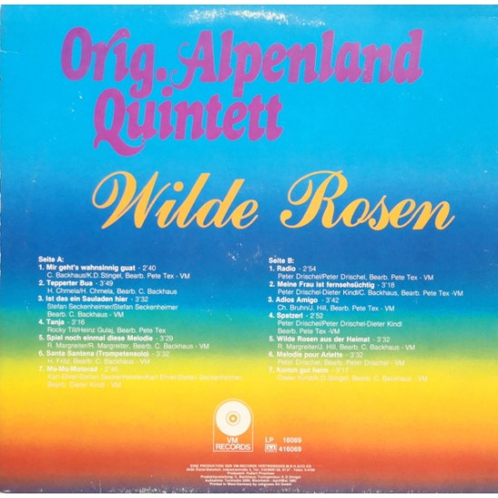 Orig. Alpenland Quintett – Wilde Rosen