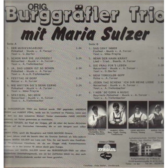 Orig. Burggräfler Trio mit Maria Sulzer - I hör' so gern a Musig Orig. Burggräfler Trio mit Maria Sulzer - I hör' so gern a Musig