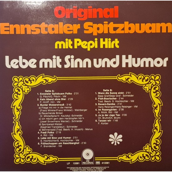 Orig. Ennstaler Spitzbuam ‎– Lebe Mit Sinn Und Humor