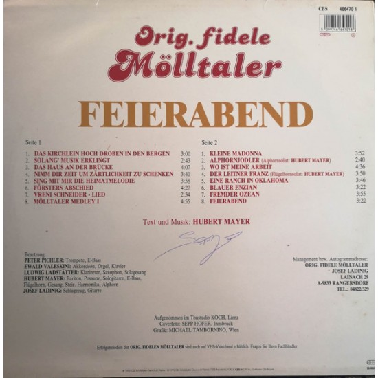 Orig. Fidele Mölltaler ‎– Feierabend