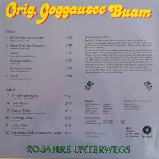 Orig. Goggausee-Buam – 20 Jahre Unterwegs
