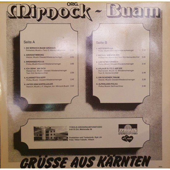 Orig. Mirnock Buam ‎– Grüsse Aus Kärnten