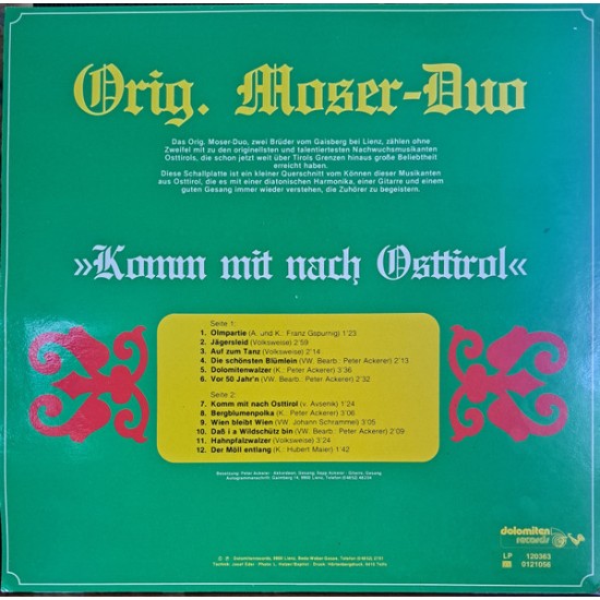 Orig. Moser-Duo – Komm mit nach Osttirol Orig. Moser-Duo – Komm mit nach Osttirol