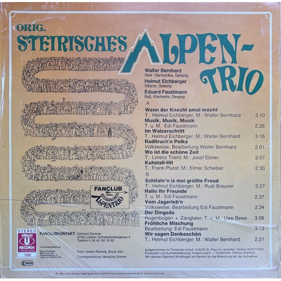 Orig. Steirisches Alpen-Trio – Wenn Der Knecht Amol Möcht....