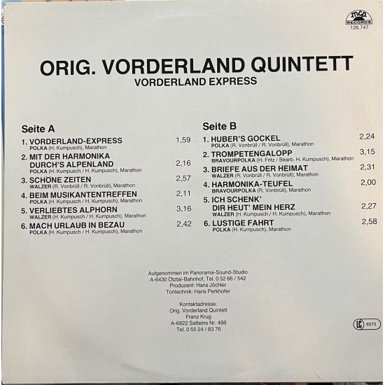 Orig. Vorderland Quintett - Vorderland Express Orig. Vorderland Quintett - Vorderland Express