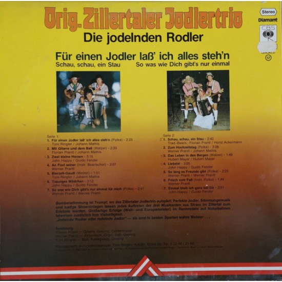 Orig. Zillertaler Jodlertrio ‎– Für Einen Jodler Lass Ich Alles Stehn'