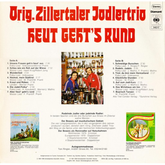 Orig. Zillertaler Jodlertrio‎– Heut Geht's Rund