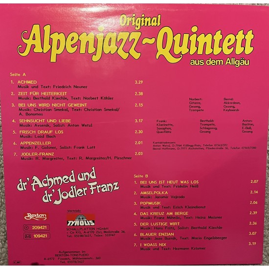 Original Alpenjazz Quintett ‎– Dr'Achmed Und Dr' Jodler Franz