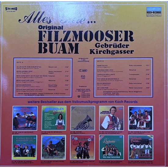 Original Filzmooser Buam, Gebrüder Kirchgasser ‎– Alles Gute...