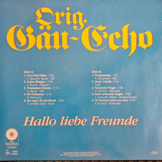 Original Gäu-Echo – Hallo Liebe Freunde