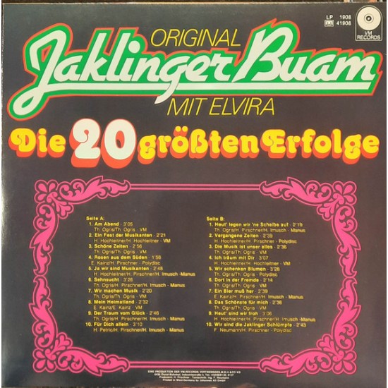 Original Jaklinger Buam - Mit Elvira – Die 20 Grössten Erfolge