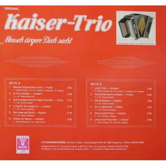 Original Kaiser Trio ‎– Mensch Ärgere Dich Nicht