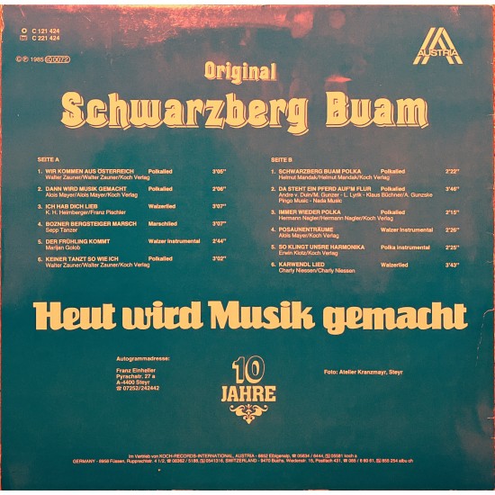 Original Schwarzberg Buam – Heut Wird Musik Gemacht